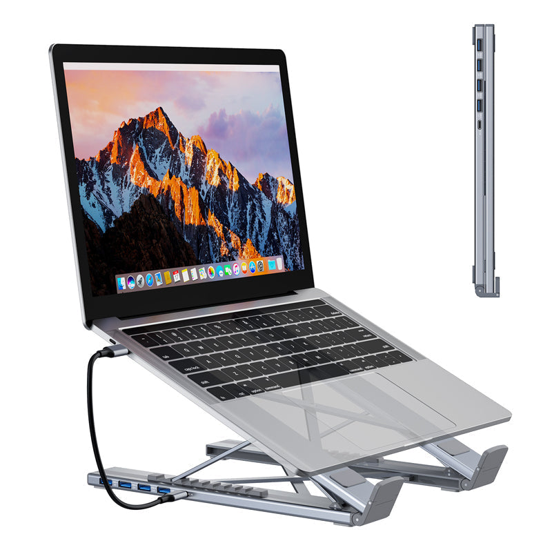 💻🔌 2-in-1 USB-C Dockingstation & Laptopständer – Mit 4K HDMI & Mehrfachanschlüssen