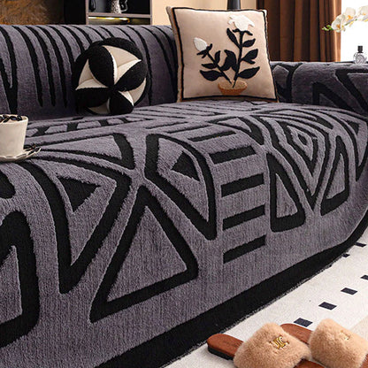 🛋️ 50% RABATT 2026! ✨ Plüsch Sofaüberwurf - Extra Dicke & Rutschfeste Decke mit Elastischen Kanten für Herbst und Winter 🍂❄️