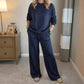 ⌛ Nur noch 3 Tage – 50 % auf alles! ⏰Damen-Glitzer-Zweiteiler: Pullover & Hose
