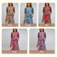🎁Letzter Tag Hot Sale 50% Rabatt💃Bedrucktes Midikleid mit V-Ausschnitt für Damen