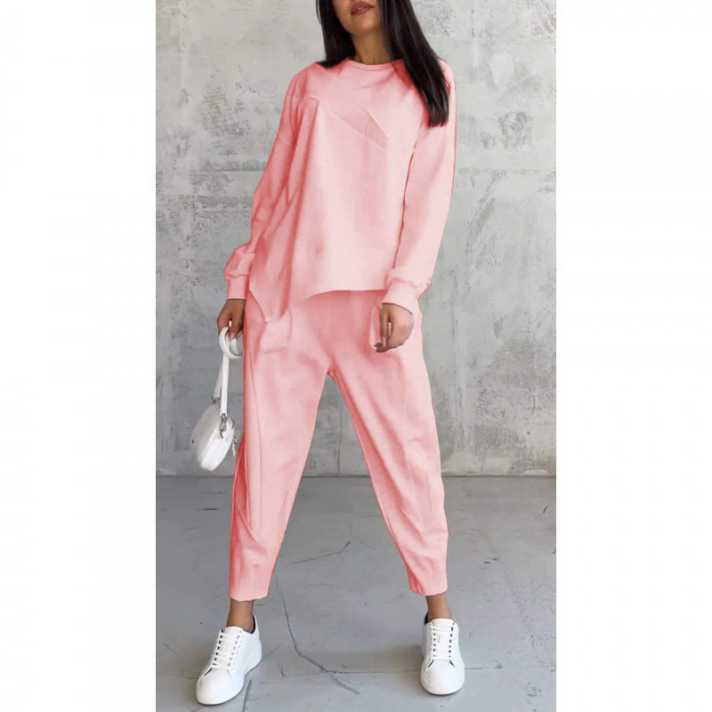 ⏰Zeitlich begrenztes Angebot: 50 % RABATT💕Damen Langarm-Sweatshirts mit unregelmäßigem Saum & Hosen-Set