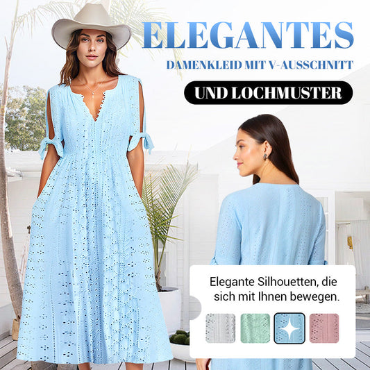 ⏰ Letzter Tag Sale 49% Rabatt 💃 Elegantes V-Ausschnitt-Kleid mit dezenten Cut-Outs für Damen