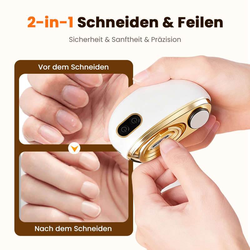 Elektrischer Nagelschneider 2-in-1 – Schneiden & Feilen mit integriertem Sicherheitsschutz ✂️