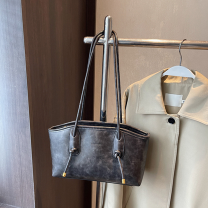Vintage-Umhängetasche aus PU-Leder für Damen