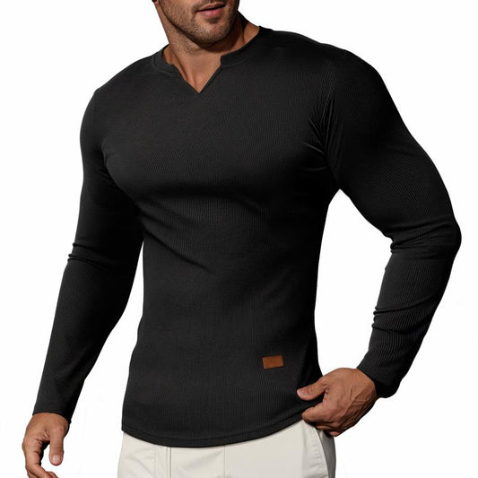 🏋️ Herren Fitness-Langarmshirt – Halbeng, elastisch, gestreift & atmungsaktiv, für Basketball, Laufen & Training, S–3XL✨