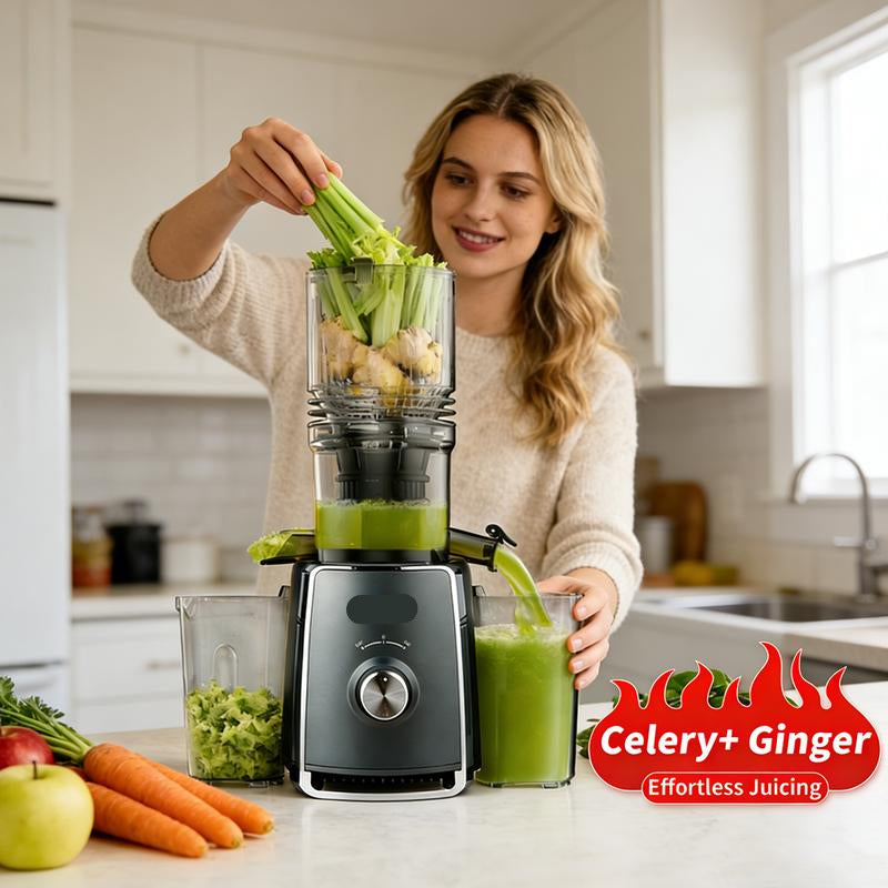 ✨🥤60% RABATT + KOSTENLOSER VERSAND🍎 Hochleistungs-Kaltpress-Entsafter – 110 mm extra breiter Einfülltrichter, 98 % Saftausbeute & einfache Reinigung ⚡
