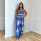 Ärmelloser Neckholder-Jumpsuit mit weitem Bein für Damen