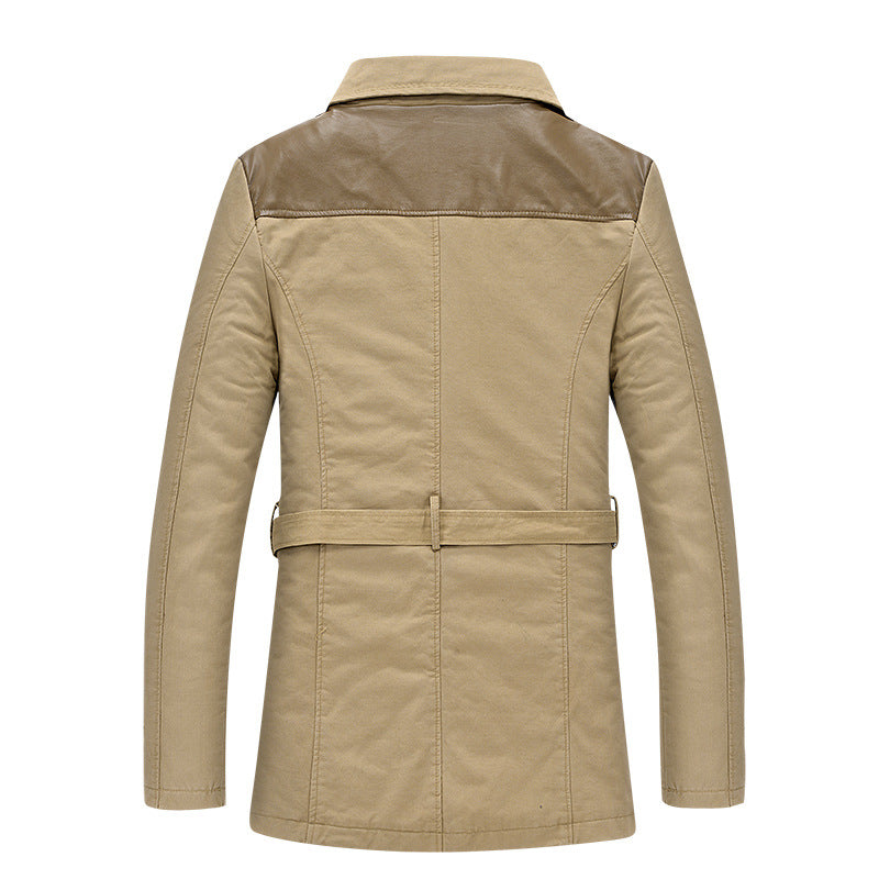 Langer, isolierter Trenchcoat für Herren mit Taillengürtel💥KOSTENLOSER VERSAND