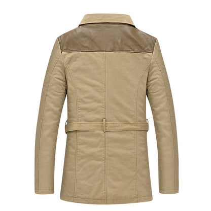 Langer, isolierter Trenchcoat für Herren mit Taillengürtel💥KOSTENLOSER VERSAND