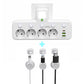EU-Stecker-Wandler-Steckdose mit 4 Steckdosen, Multi-Port-Wanddose mit unabhängigem Schalter und kleinem Nachtlichtadapter