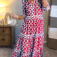 👗 50% RABATT! 🌸 Maxikleid für Damen mit Geometrischem Print & V-Ausschnitt – Figurbetont, Leichter Stoff & Perfekt Für Frühling & Sommer ☀️