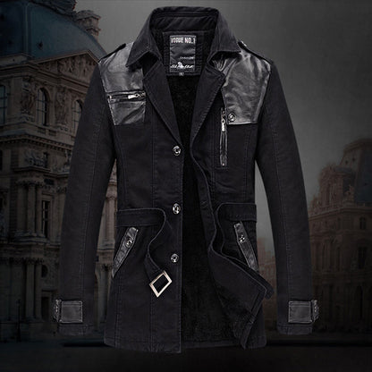 Langer, isolierter Trenchcoat für Herren mit Taillengürtel💥KOSTENLOSER VERSAND