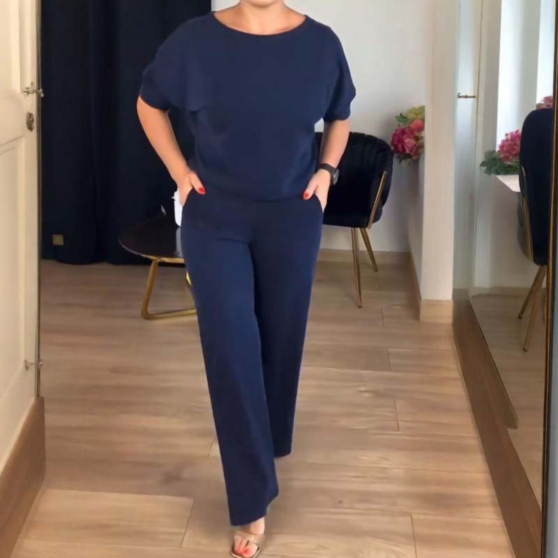 Elegantes 3-teiliges Set aus Longline-Cardigan, Top und Hose