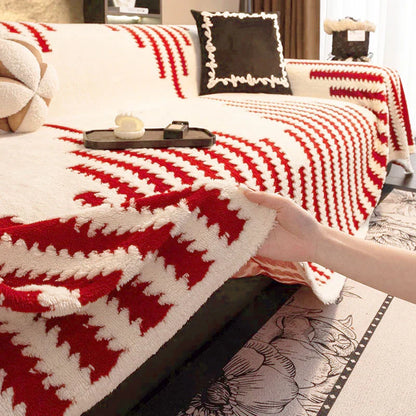 🛋️ 50% RABATT 2026! ✨ Plüsch Sofaüberwurf - Extra Dicke & Rutschfeste Decke mit Elastischen Kanten für Herbst und Winter 🍂❄️