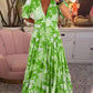 💃 Lässiges Maxikleid mit V-Ausschnitt & Blumenmuster – Beinverlängernd, für Urlaub, Alltag & Party