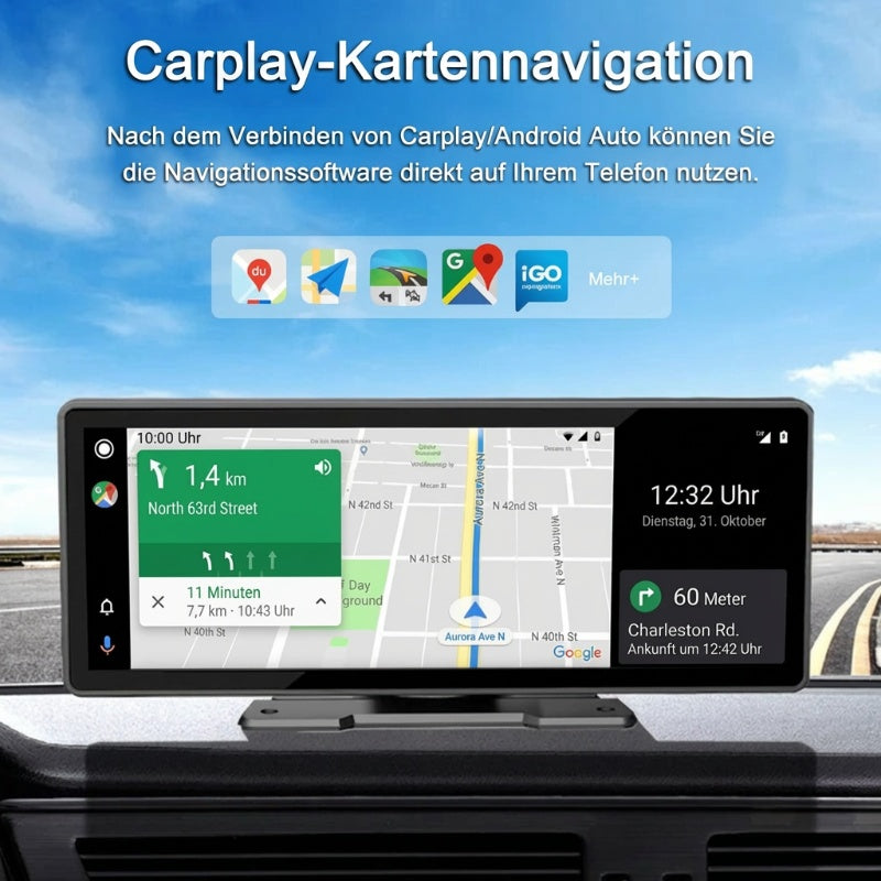 10,26-Zoll Carplay Bildschirm für Auto mit Rückfahrkamera
