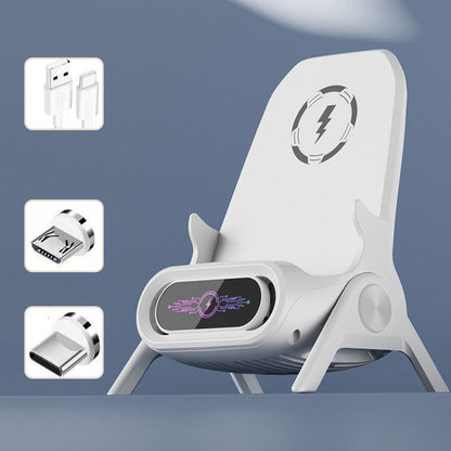 📱 50% RABATT！✨ Multifunktionale Kabellose Halterung mit Schnellladung - 360° Verstellbar mit LCD-Anzeige für Büro & Reise 🚗💻