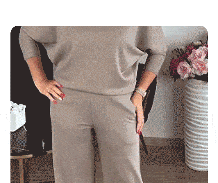 Elegantes 3-teiliges Set aus Longline-Cardigan, Top und Hose