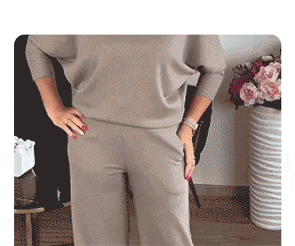 Elegantes 3-teiliges Set aus Longline-Cardigan, Top und Hose