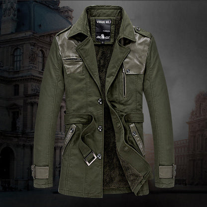 Langer, isolierter Trenchcoat für Herren mit Taillengürtel💥KOSTENLOSER VERSAND