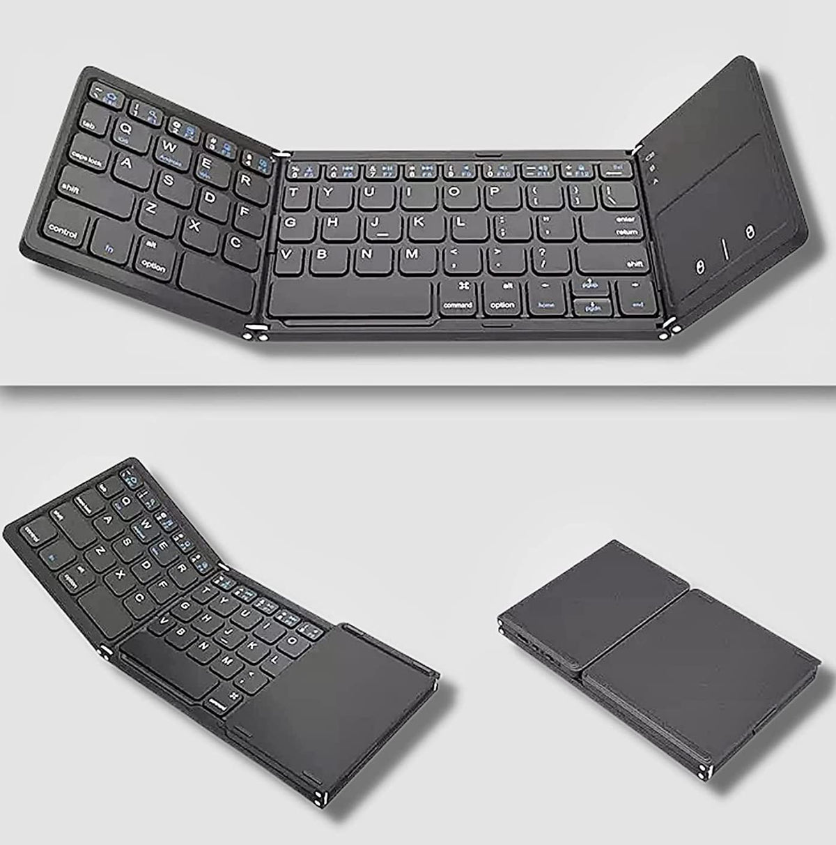 Ultradünne kabellose Mini-Bluetooth-Tastatur, faltbare und schlichte Tablet-Tastatur für zu Hause und das Büro