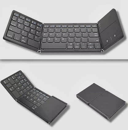 Ultradünne kabellose Mini-Bluetooth-Tastatur, faltbare und schlichte Tablet-Tastatur für zu Hause und das Büro