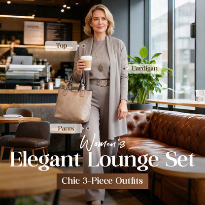 Elegantes 3-teiliges Set aus Longline-Cardigan, Top und Hose