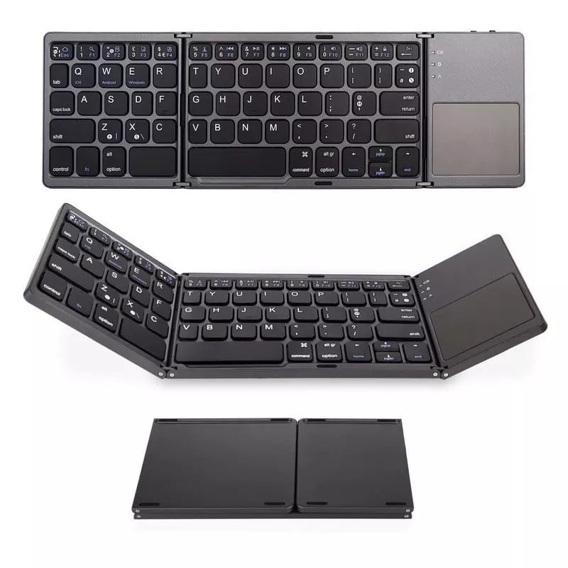 Ultradünne kabellose Mini-Bluetooth-Tastatur, faltbare und schlichte Tablet-Tastatur für zu Hause und das Büro