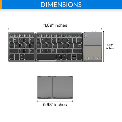 Ultradünne kabellose Mini-Bluetooth-Tastatur, faltbare und schlichte Tablet-Tastatur für zu Hause und das Büro