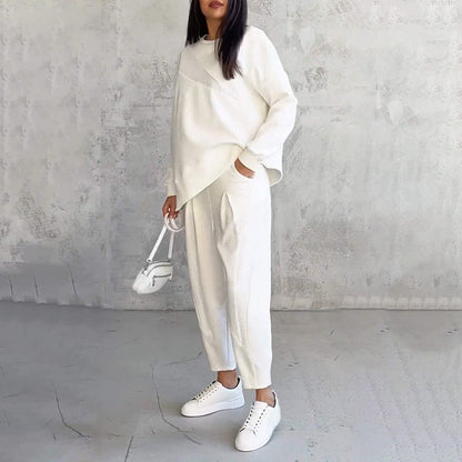 ⏰Zeitlich begrenztes Angebot: 50 % RABATT💕Damen Langarm-Sweatshirts mit unregelmäßigem Saum & Hosen-Set
