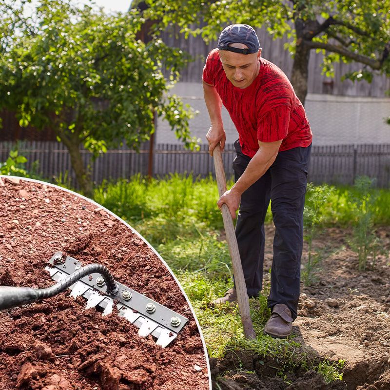 🔥🌿 Nur für kurze Zeit 62% Rabatt! 🌱 Unkrautrechen aus Kohlenstoffstahl mit 5/6/7/8 Zinken – liegt gut in der Hand, rechnet das Unkraut bis zum Boden ab und zieht es mit der Wurzel heraus! 🧤✨