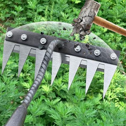 🔥🌿 Nur für kurze Zeit 62% Rabatt! 🌱 Unkrautrechen aus Kohlenstoffstahl mit 5/6/7/8 Zinken – liegt gut in der Hand, rechnet das Unkraut bis zum Boden ab und zieht es mit der Wurzel heraus! 🧤✨