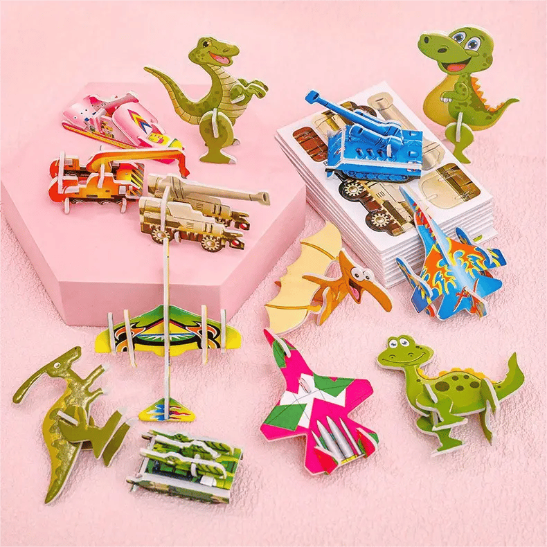 🧩 KAUF 3 ERHALT 4! ✨ 3D-CARTOON-PUZZLE - 57 Teile mit Leuchtfarben, Förderung von Kreativität und räumlichem Denken bei Kindern ab 4 Jahren 🎨👧