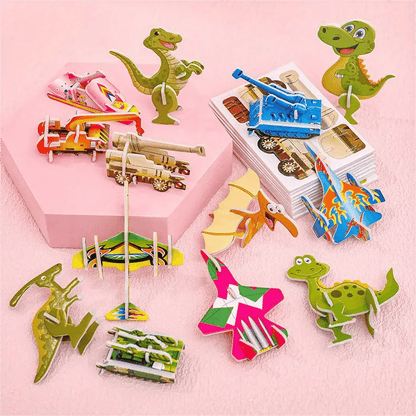 🧩 KAUF 3 ERHALT 4! ✨ 3D-CARTOON-PUZZLE - 57 Teile mit Leuchtfarben, Förderung von Kreativität und räumlichem Denken bei Kindern ab 4 Jahren 🎨👧