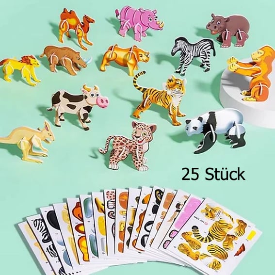 🧩 KAUF 3 ERHALT 4! ✨ 3D-CARTOON-PUZZLE - 57 Teile mit Leuchtfarben, Förderung von Kreativität und räumlichem Denken bei Kindern ab 4 Jahren 🎨👧
