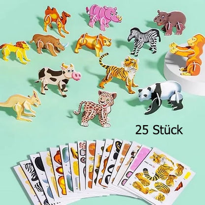 🧩 KAUF 3 ERHALT 4! ✨ 3D-CARTOON-PUZZLE - 57 Teile mit Leuchtfarben, Förderung von Kreativität und räumlichem Denken bei Kindern ab 4 Jahren 🎨👧