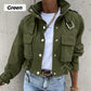 Stehkragen-Jacke mit Druckknöpfen, Kordelzug und Taschen