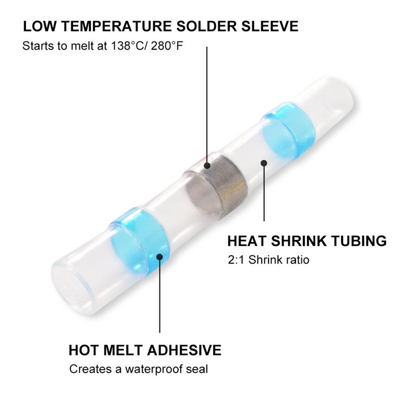 100x Wasserdichter Schrumpfschlauch mit Lötmittel – Für Kabelverbinder & Mittelanschlüsse 💡 Elektronik, KFZ & DIY