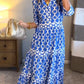 👗 50% RABATT! 🌸 Maxikleid für Damen mit Geometrischem Print & V-Ausschnitt – Figurbetont, Leichter Stoff & Perfekt Für Frühling & Sommer ☀️