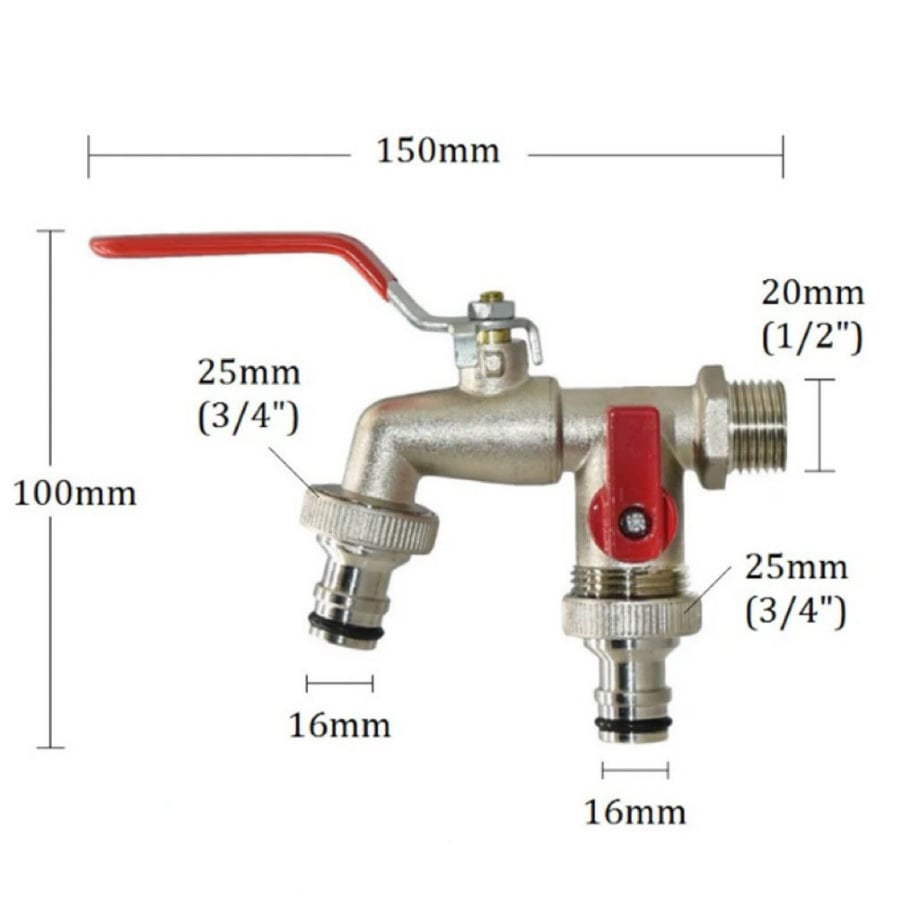 💥 -50% AKTION 🔥 Doppel-Auslauf Wasserhahn für den Garten 🚰 aus Edelstahl – langlebig, stabil & praktisch regelbar