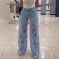 👖🌸 Gespleißte Spitzen-Jeans: Nachhaltiger Komfort & eleganter Style für den Sommer! 👗💃 50% Rabatt – Jetzt zugreifen!