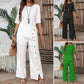 🌸Große Preisreduzierung🌸 Asymmetrisches Top mit weiter Hose – Zweiteiliges Damen-Outfit für Beruf und Freizeit