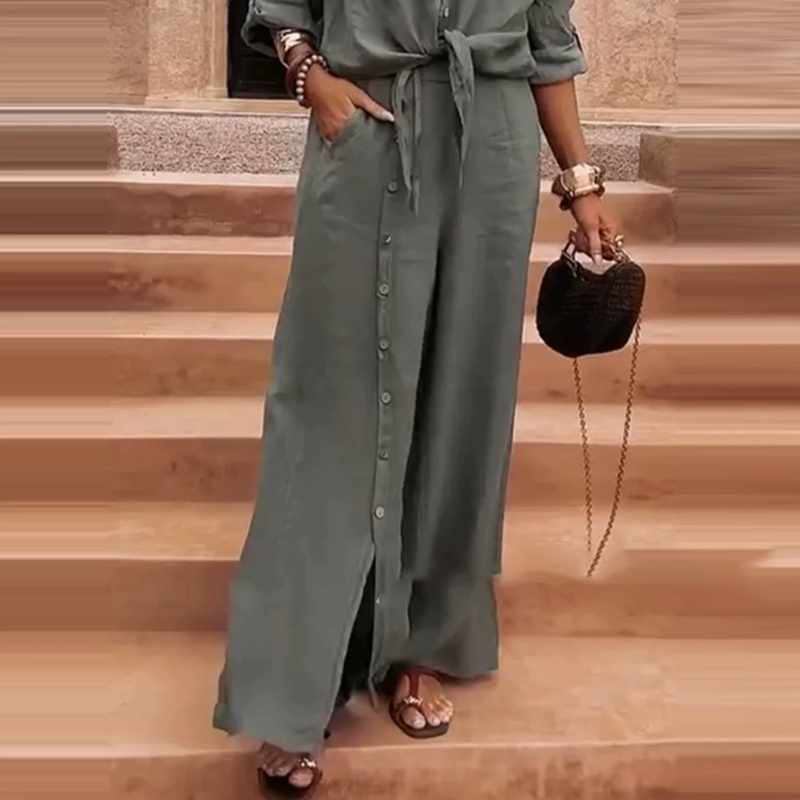 💃Elegantes 2-teiliges Set für Damen in Uni-Farbe✨