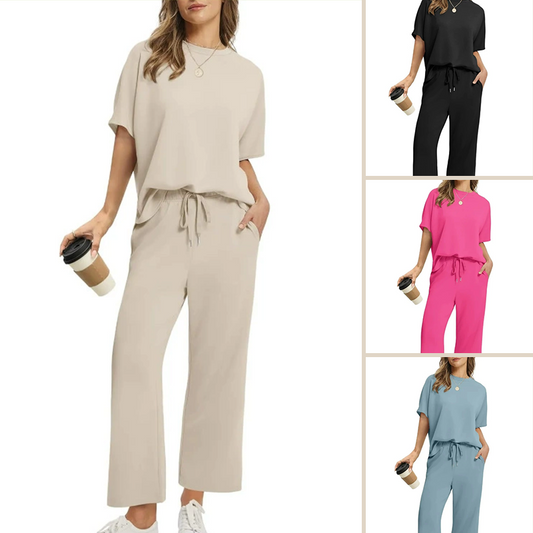 🔥50% RABATT! Damen Set: Weiches Oberteil + weite Hose – Lässig, komfortabel & vielseitig