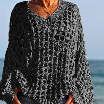 👚💖 Damen Casual Häkelstrick-Top – Einfarbig, Leicht & Perfekt Für Den Alltag & Warme Tage ☀️