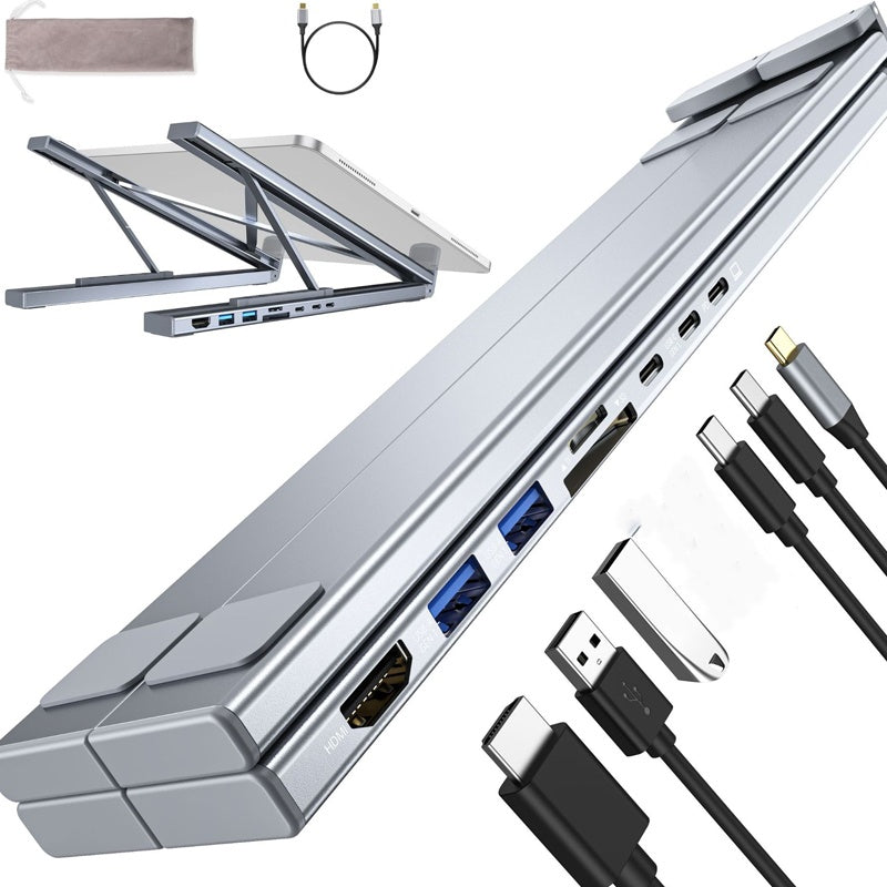 💻🔌 2-in-1 USB-C Dockingstation & Laptopständer – Mit 4K HDMI & Mehrfachanschlüssen