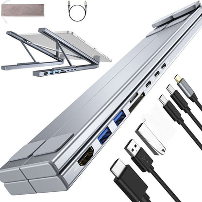 💻🔌 2-in-1 USB-C Dockingstation & Laptopständer – Mit 4K HDMI & Mehrfachanschlüssen