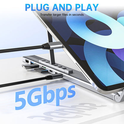 💻🔌 2-in-1 USB-C Dockingstation & Laptopständer – Mit 4K HDMI & Mehrfachanschlüssen