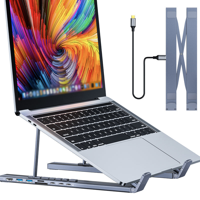 💻🔌 2-in-1 USB-C Dockingstation & Laptopständer – Mit 4K HDMI & Mehrfachanschlüssen