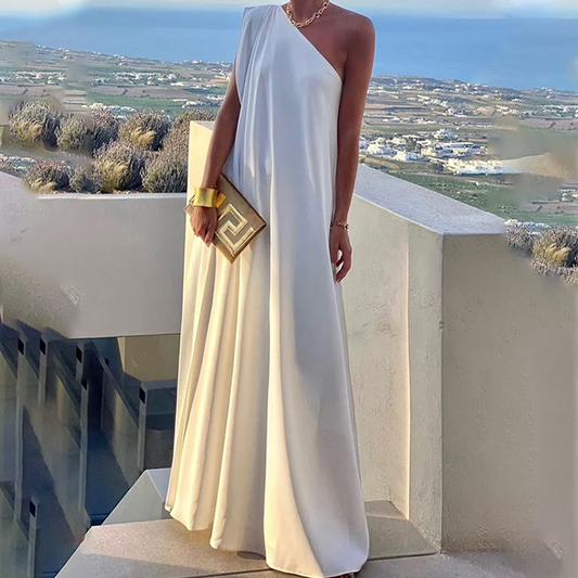 Elegantes, asymmetrisches One-Shoulder-Maxikleid für Damen